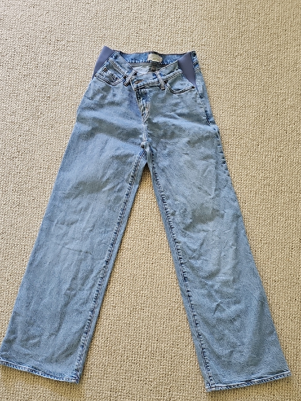 Hatch Maternity Light Blue Wide Leg Jeans